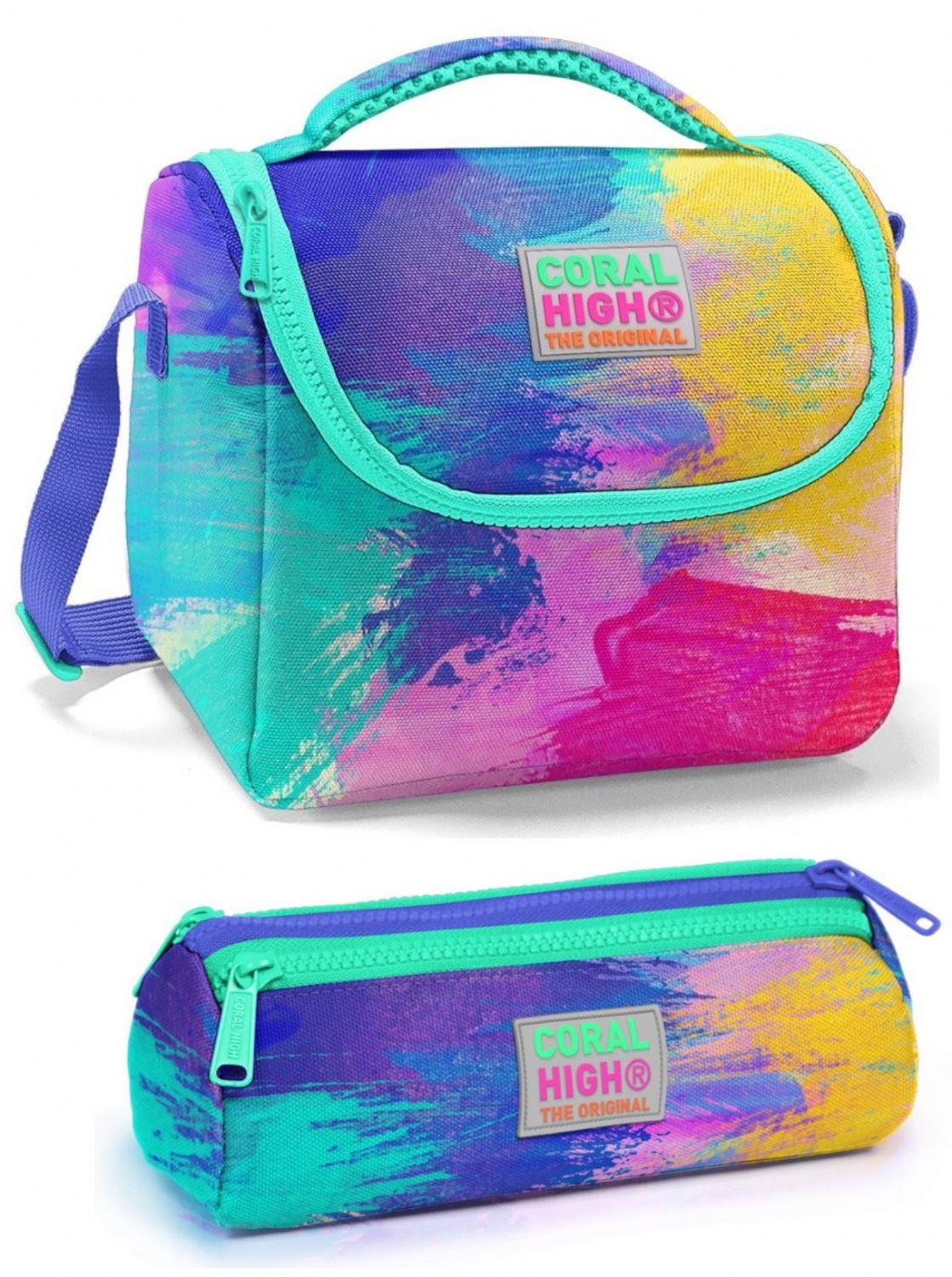 Coral High Fırça Darbeleri Kız Çocuk Beslenme Çantası Seti