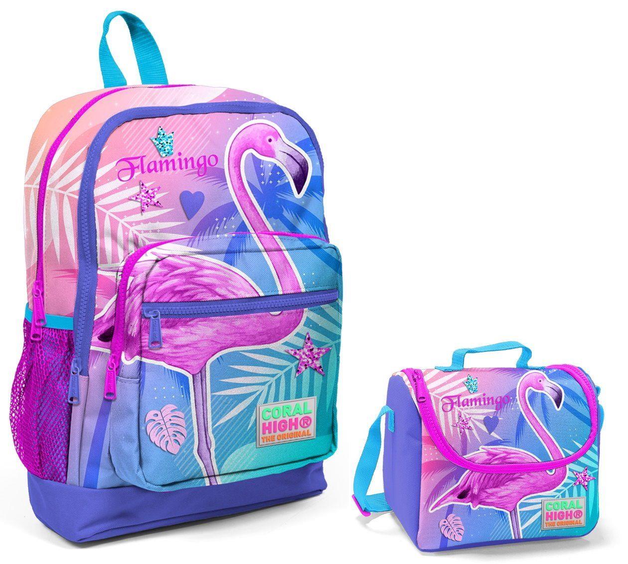 Coral High Flamingo Baskılıı İlkokul Çantası ve Beslenme Seti -  Kız Çocuk
