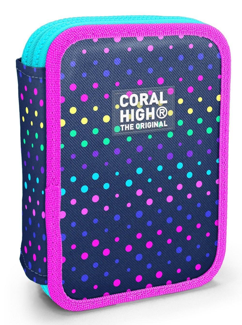 Coral High İki Katlı Düzenleyici Kalem Kutusu - Puantiyeli Lacivert, Kız Çocuk/Kadın, Puantiyeli Lacivert 11142
