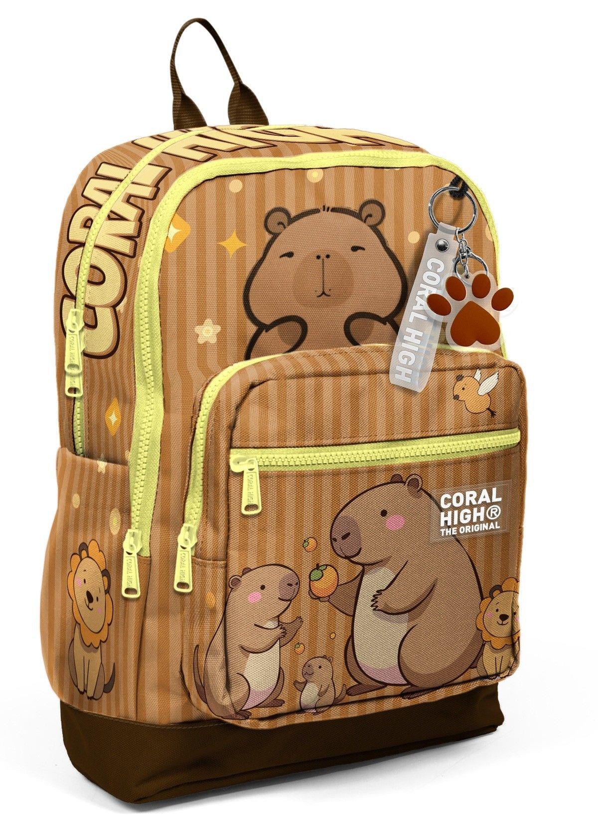 Coral High Kapibara Desenli İlkokul Sırt Çantası - Capybara Okul Çantası