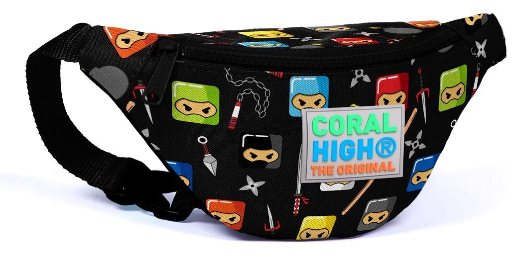 Coral High Kids Bel Çantası Ninja Desenli - Siyah - Erkek Çocuk 22581