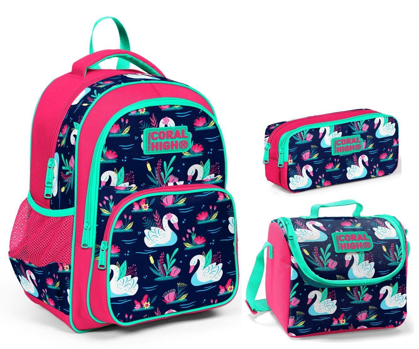 Coral High Kids İlkokul Çanta Seti - Kuğular - Kız Çocuk