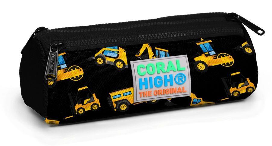 Coral High Kids İş Makineleri Üç Bölmeli Kalem Çantası - Erkek