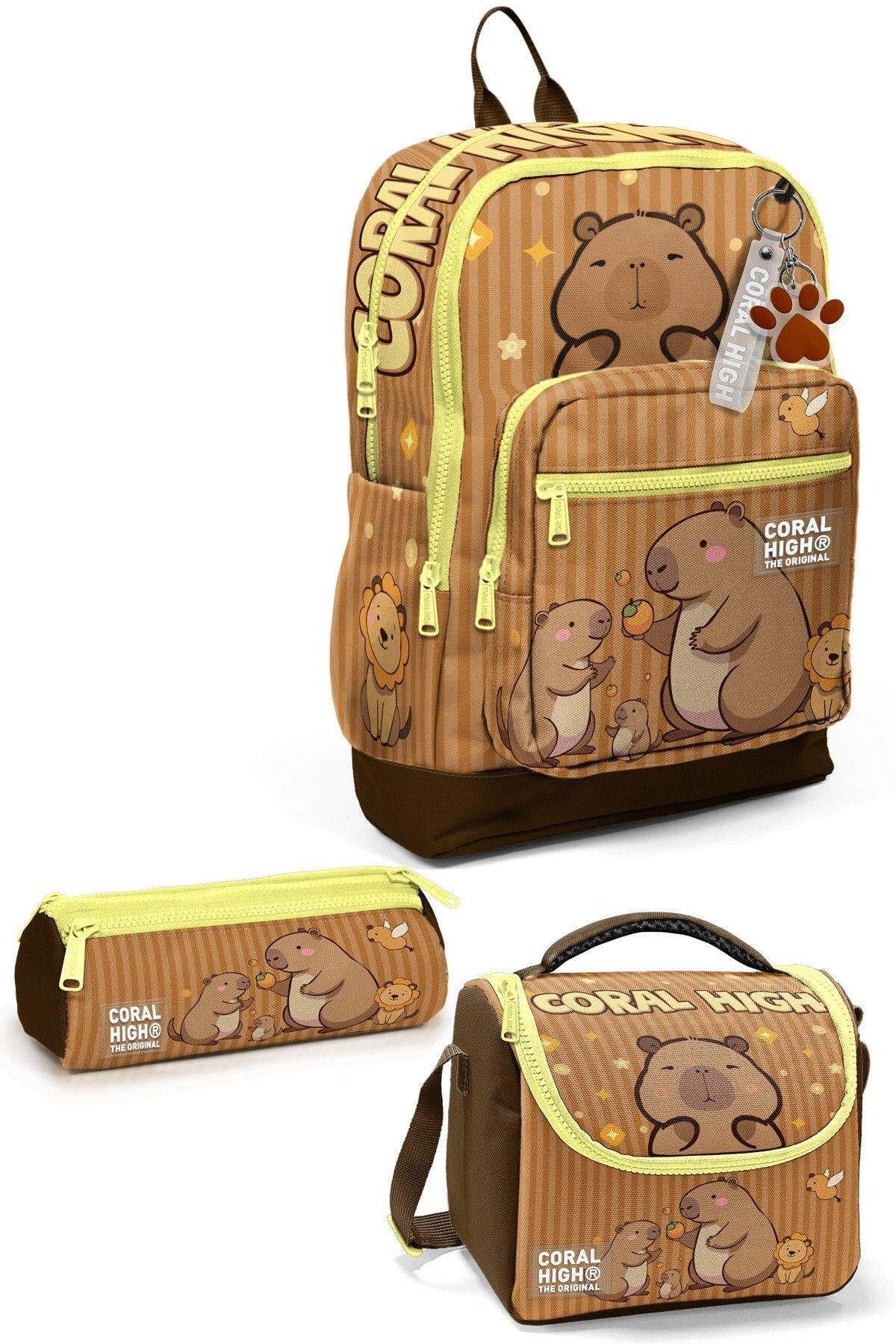 Coral High Kids Kapibara Desenli 3lü Okul Çanta Seti SET0123783