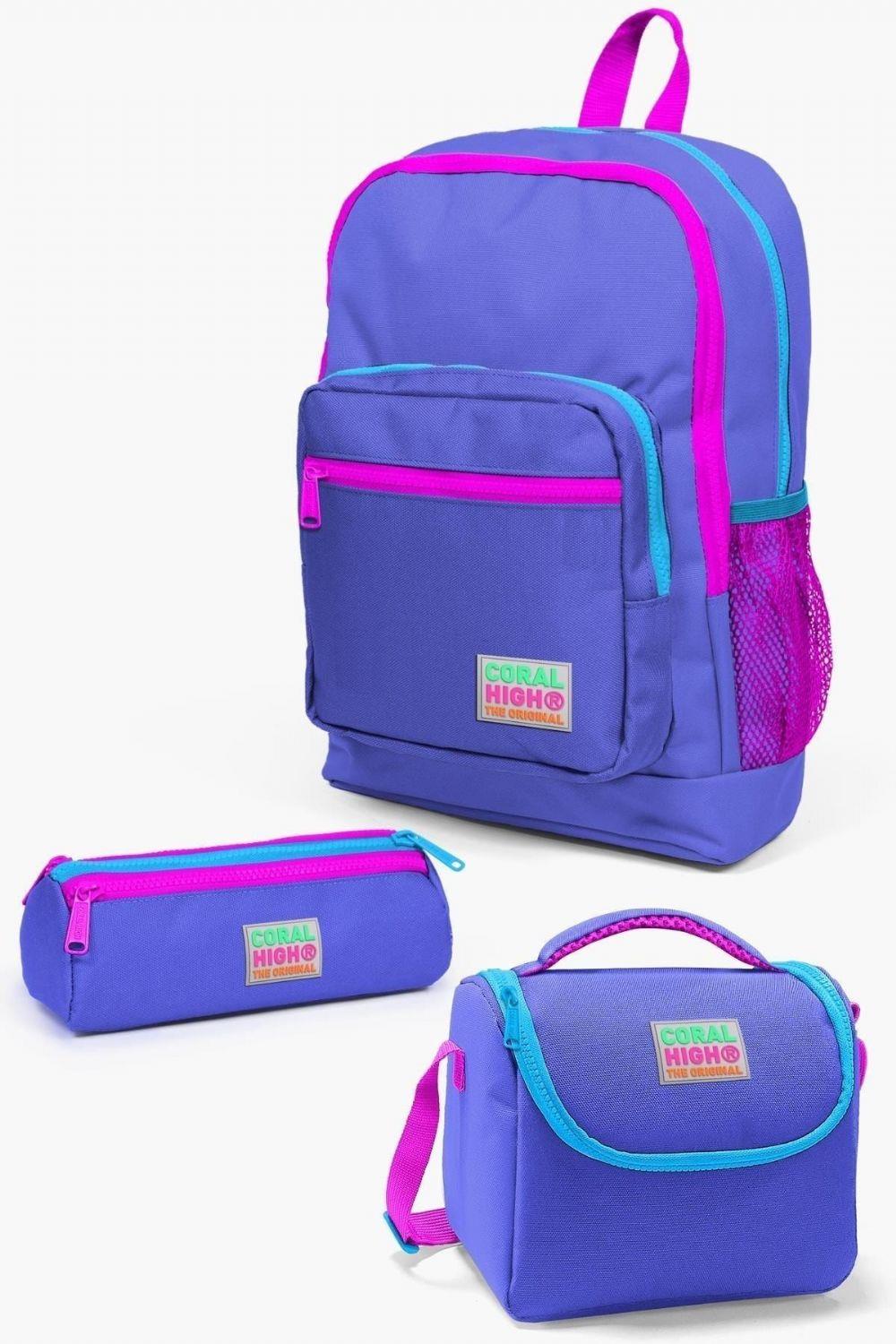 Coral High Kids Lavanta 3lü Okul Çanta Seti - Kız Çocuk