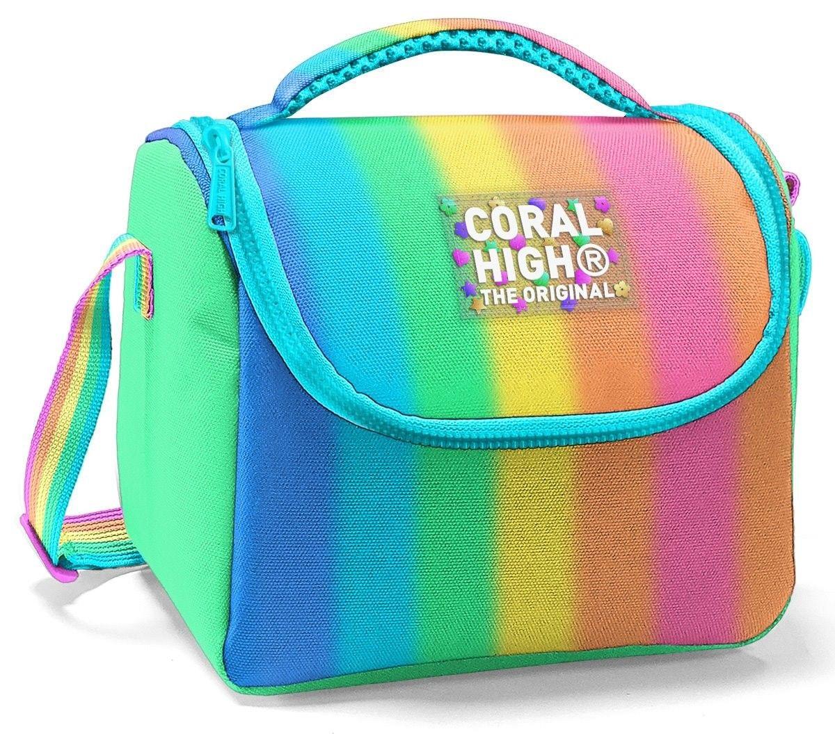 Coral High Kız Çocuk Beslenme Çantası - Thermo - Renkli Çizgili Mavi Turuncu 22773