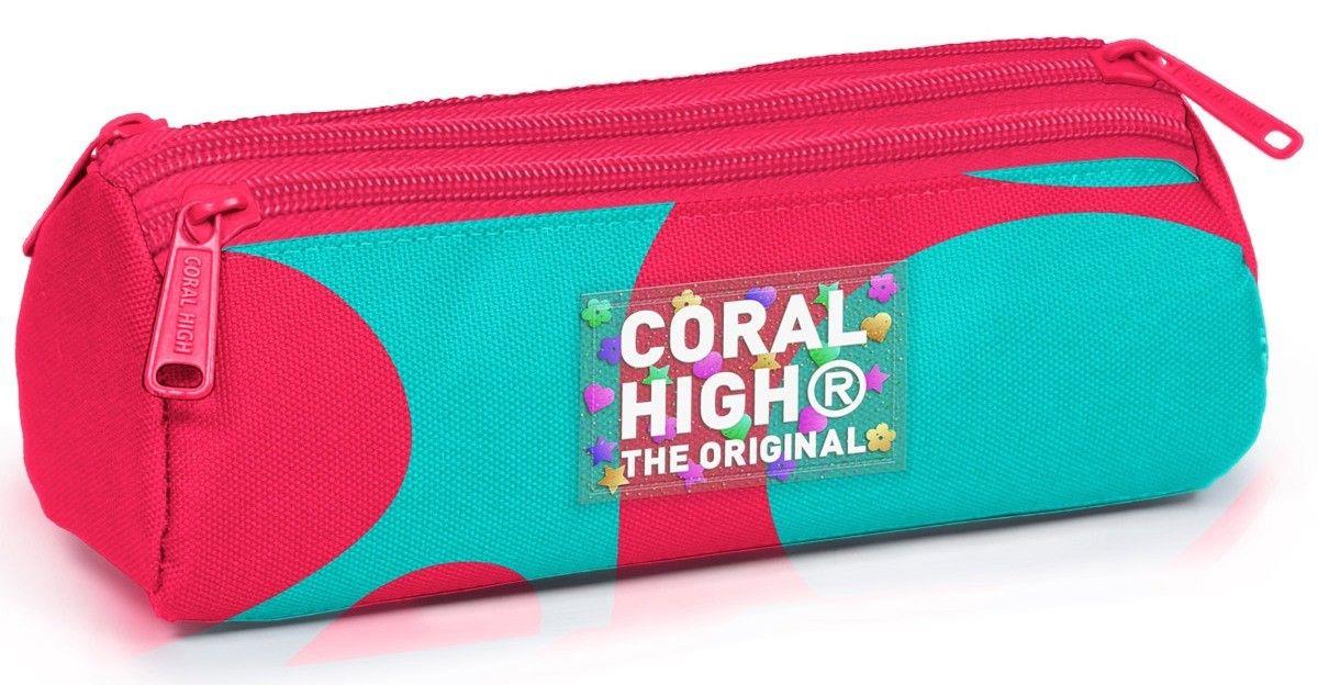 Coral High Kız Çocuk Kırmızı Yeşil Üç Bölmeli Okul Kalem Çantası 11185