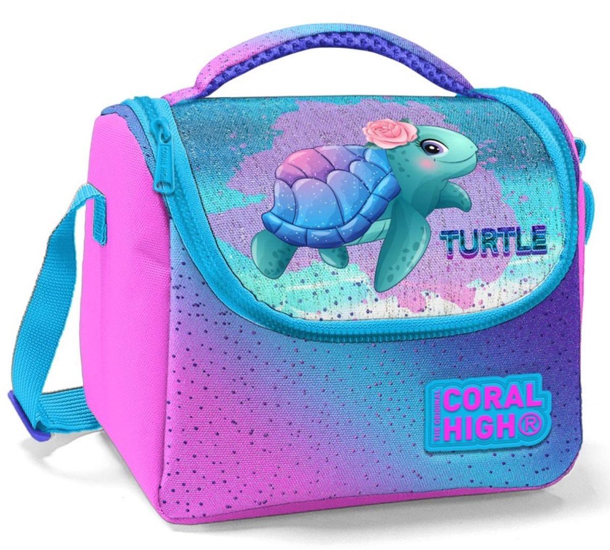 Coral High Kız Çocuk Pembe Lavanta Kaplumbağa Okul Beslenme Çantası - Thermo Yalıtımlı