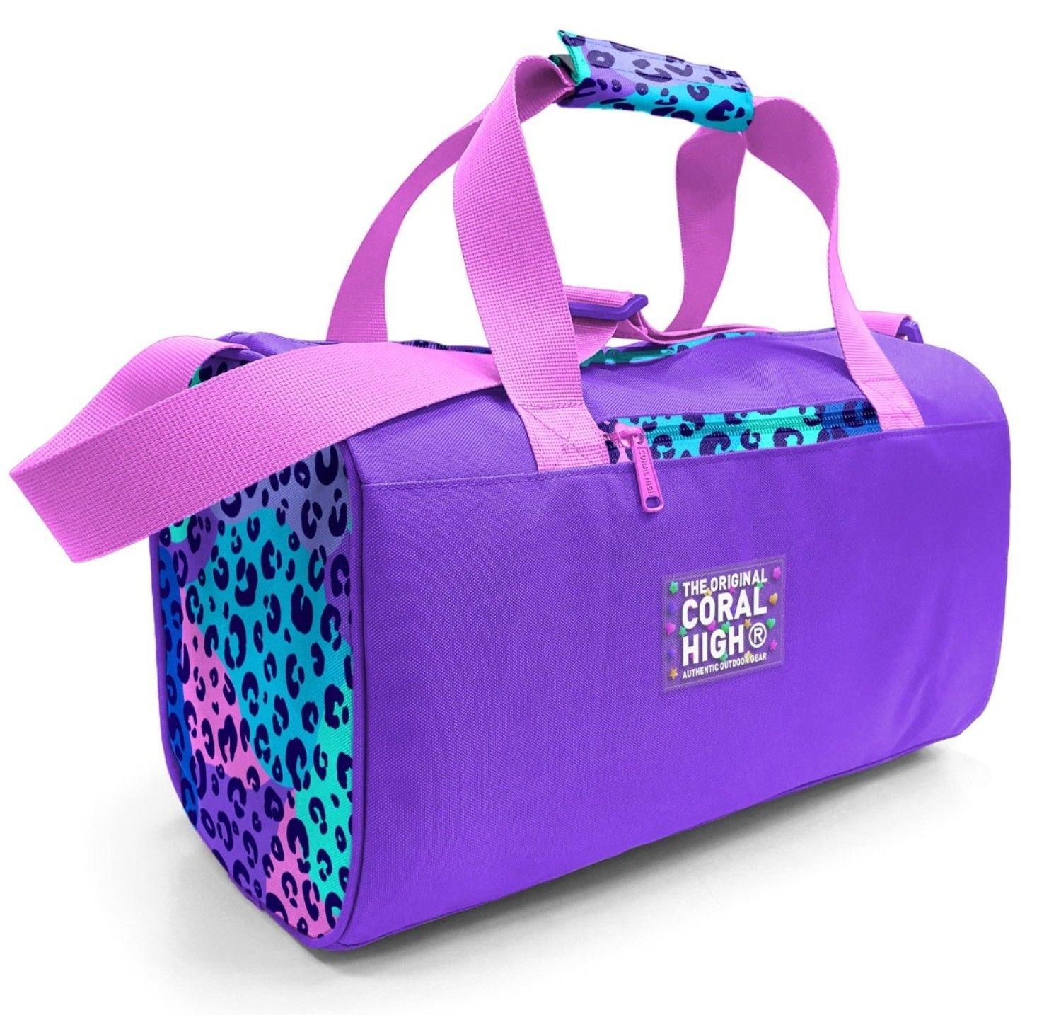 Coral High Kız Çocuk Spor ve Seyahat Çantası - Mor Pembe Leopar Desenli - 27532