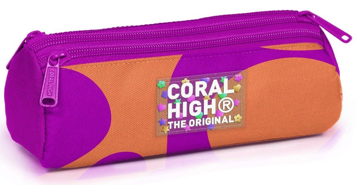 Coral High Kız Çocuk Üç Gözlü Bordo Kalem Çantası 11184