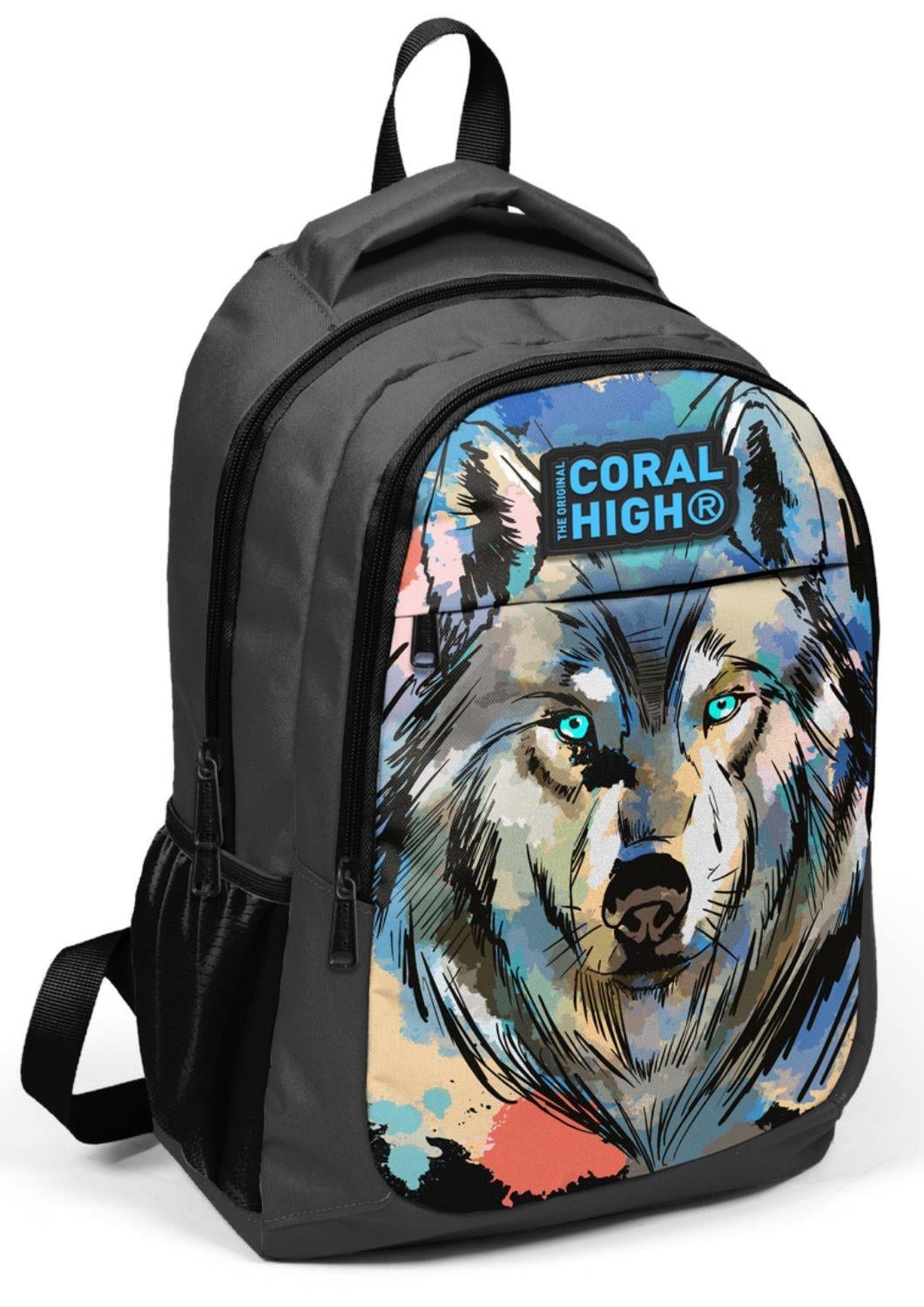 Coral High Kurt Baskılı Erkek Çocuk USB Çıkışlı İlkokul ve Ortaokul Sırt Çantası