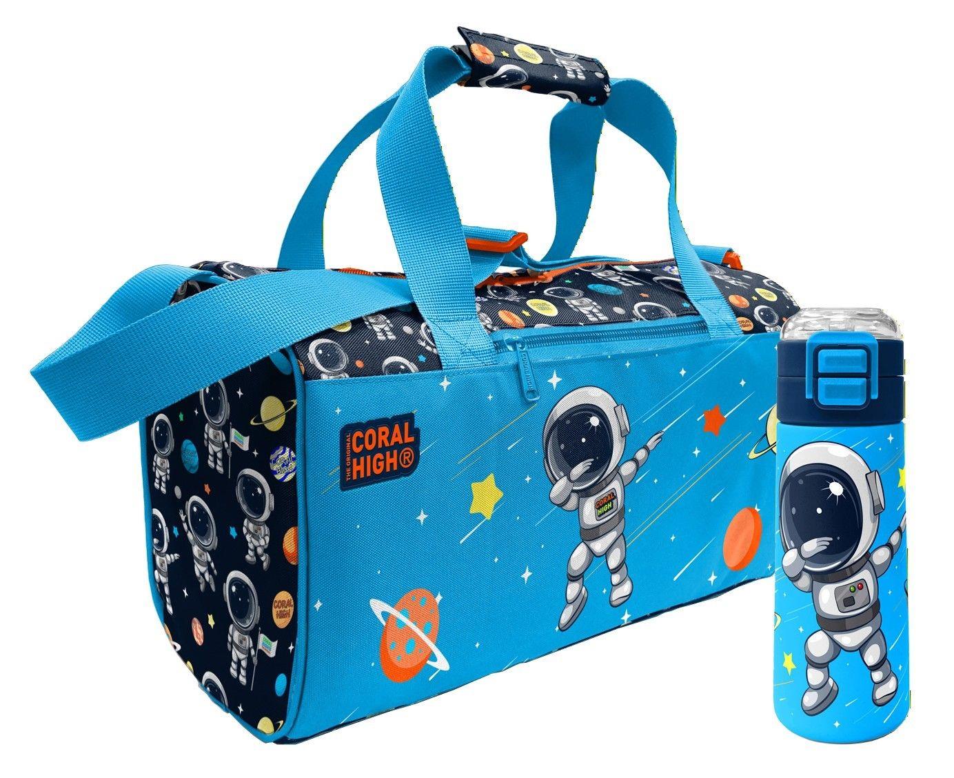 Coral High Lacivert Mavi Astronot Desenli Erkek Çocuk Spor Çantası ve 500 ml Çelik Matara Seti 27538