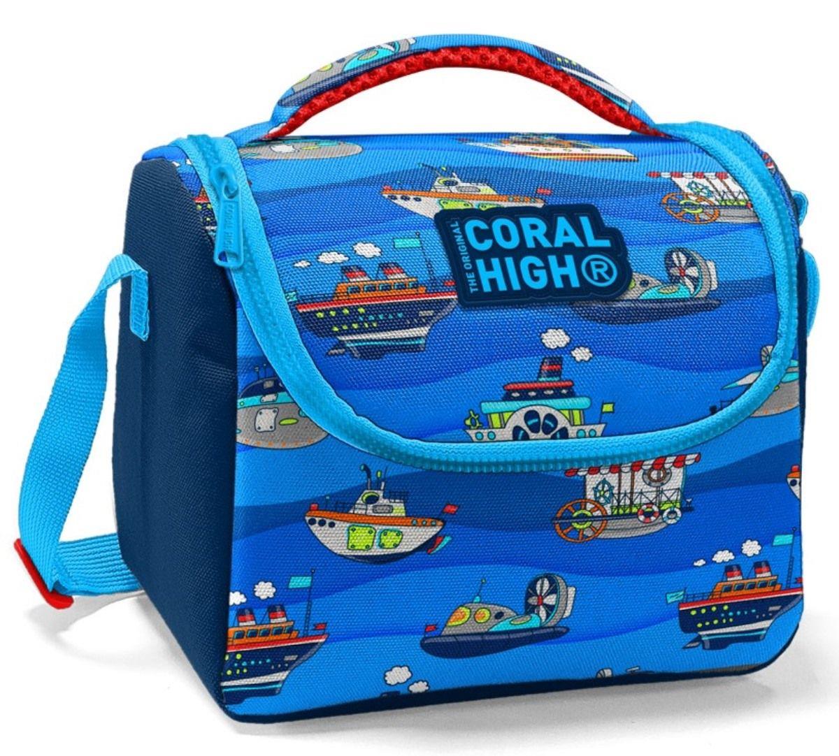 Coral High Lacivert Mavi Gemi Desenli   Beslenme Çantası - Thermo Astarlı