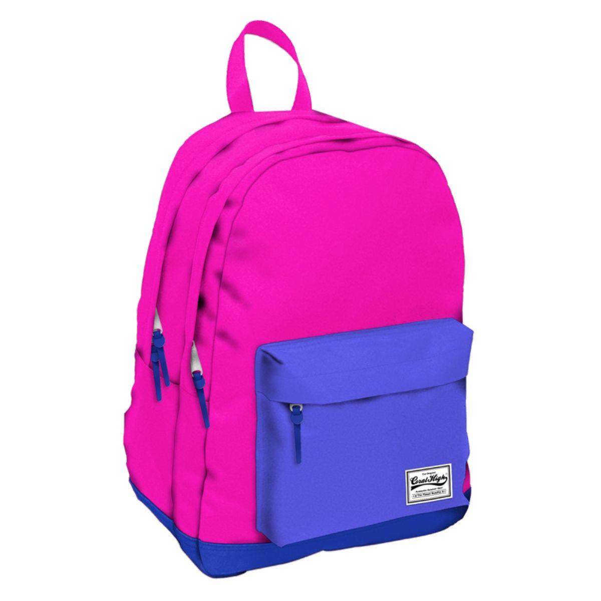 Coral High Mavi/Pembe Üç Gözlü Genç Sırt Çantası