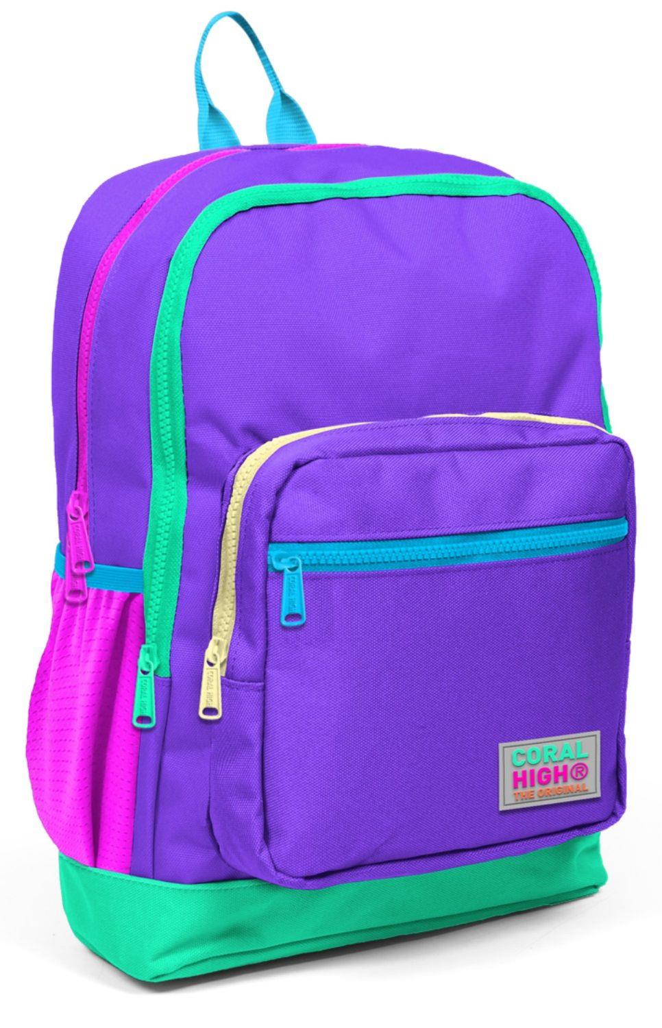 Coral High Mor Dört Bölmeli İlkokul ve Günlük Sırt Çantası