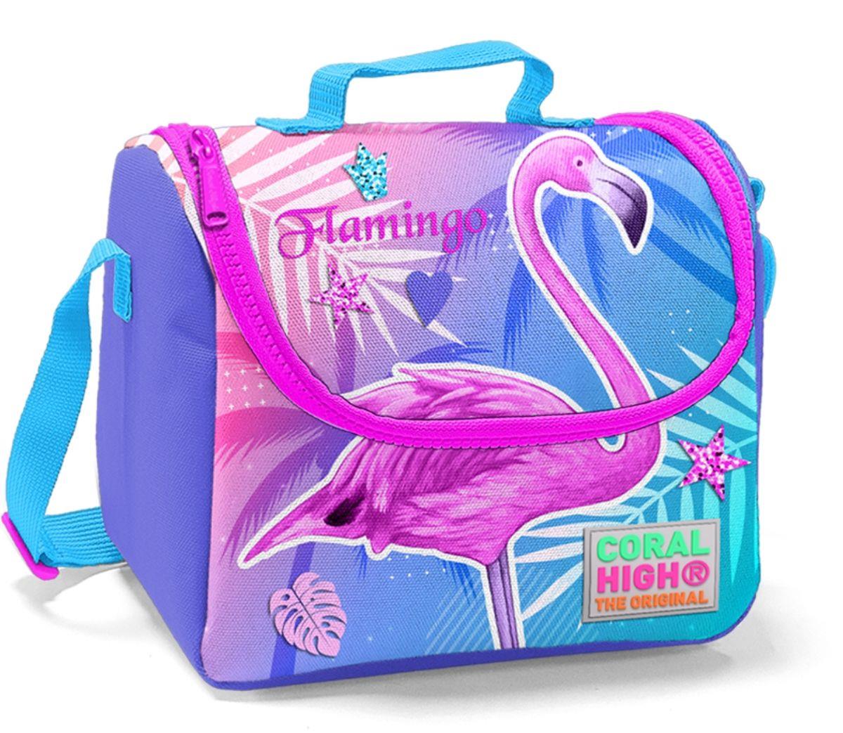 Coral High Mor Flamingo Baskılı Termoslu Beslenme Çantası - Kız Çocuk