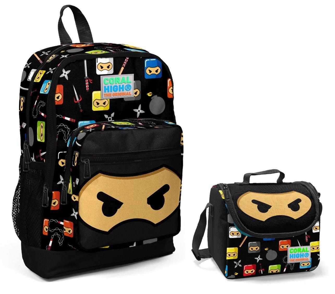 Coral High Ninja Baskılı Erkek Çocuk İlkokul Çantası ve Beslenme Seti - Erkek