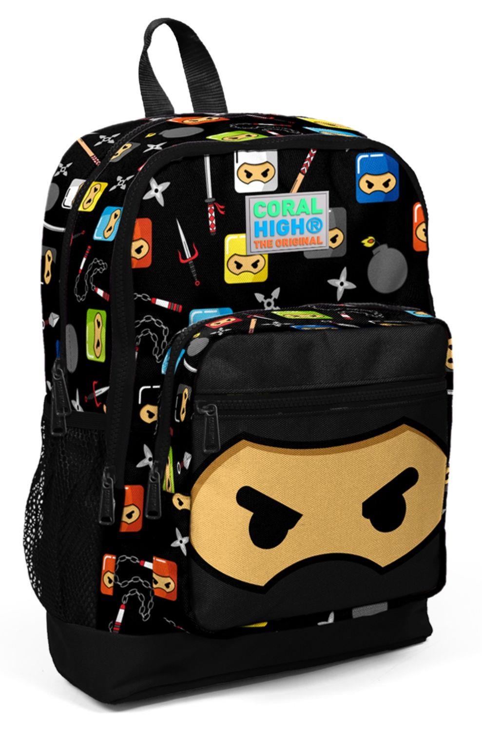 Coral High Ninja Baskılı İlkokul ve Günlük Sırt Çantası - Erkek