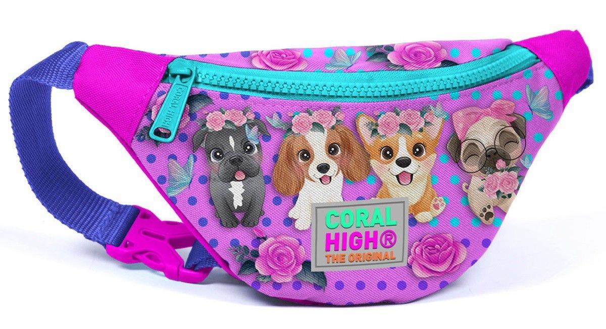Coral High Pembe Köpek Baskılı Kız Çocuk Bel Çantası