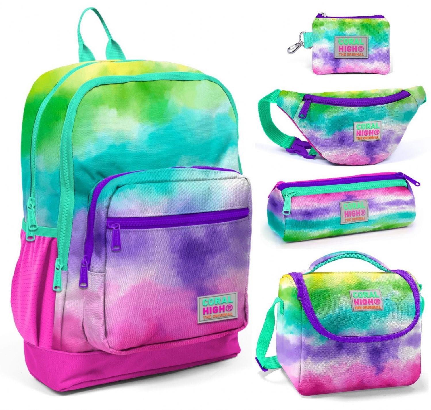 Coral High Renkli Boyama Beşli Okul ve Günlük Çanta Seti