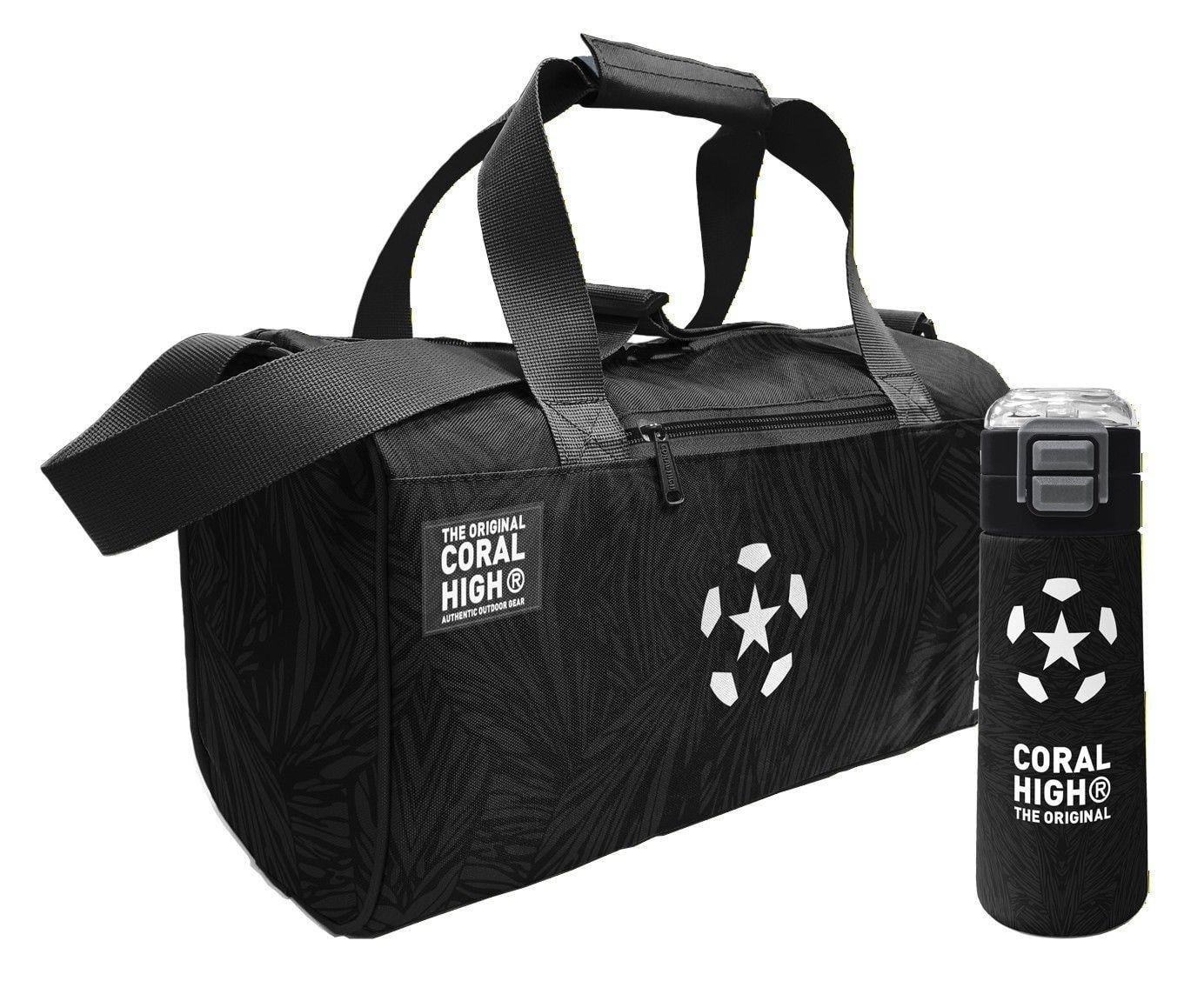 Coral High Siyah Beyaz Futbol Baskılı Erkek Çocuk Spor Çantası ve 500 ml Çelik Matara Seti 27535