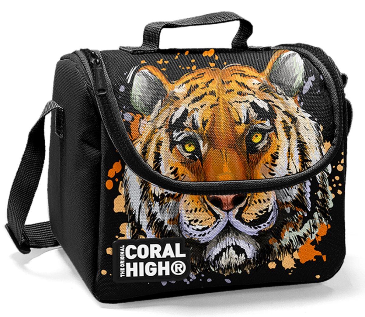 Coral High Siyah Kaplan Baskılı Termoslu Beslenme Çantası - Erkek Çocuk