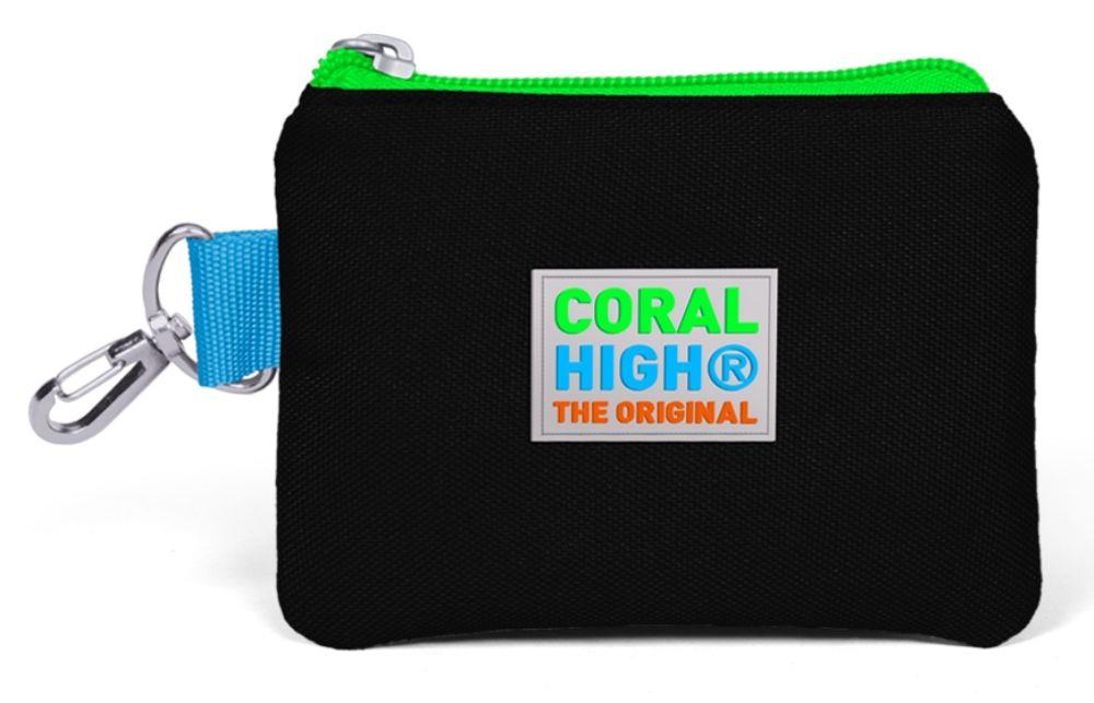 Coral High Siyah-Yeşil Bozuk Para Çantası