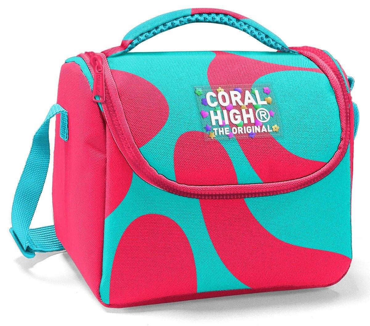 Coral High Thermo Beslenme Çantası - Kız Çocuk, Kırmızı Turkuaz Renkli Çizgili 22785