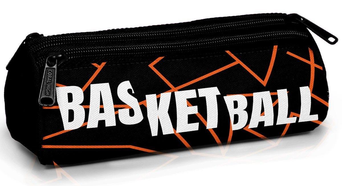 Coral High Üç Gözlü Okul Kalem Çantası - Erkek Çocuk - Siyah Beyaz Basketbol - 11166