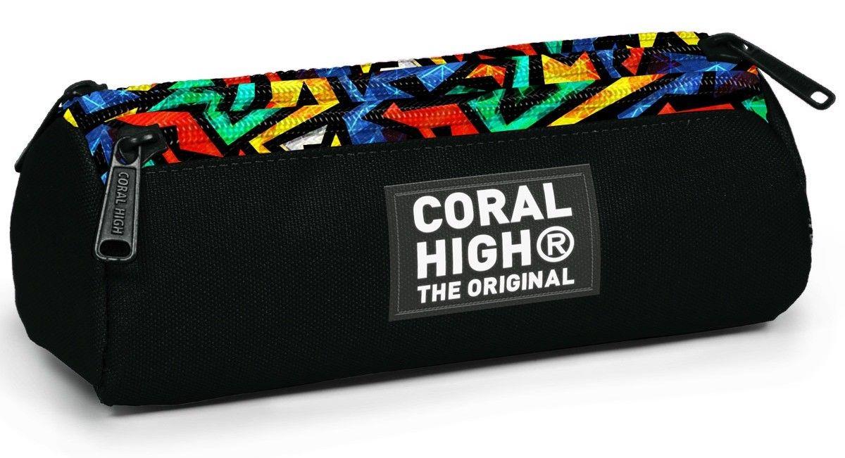 Coral High Üç Gözlü Okul Kalem Çantası - Kız Çocuk - Siyah Çok Renkli - 11162