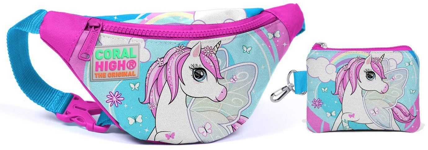 Coral High Unicorn Baskılı Bel Çantası Seti