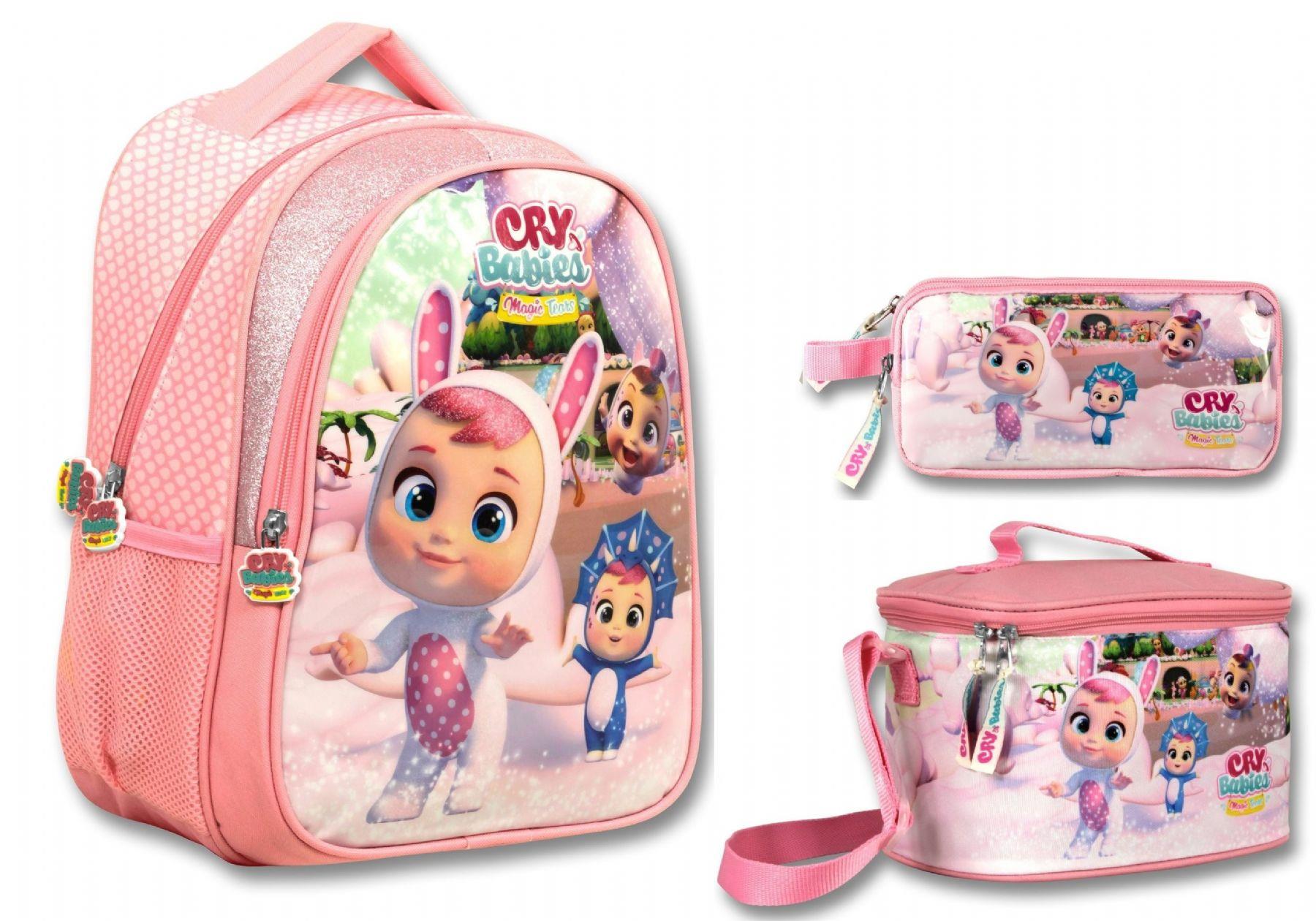 Cry Babies Tavşan Kulaklar Açık Pembe Kız Çocuk Üçlü İlkokul Çanta Seti