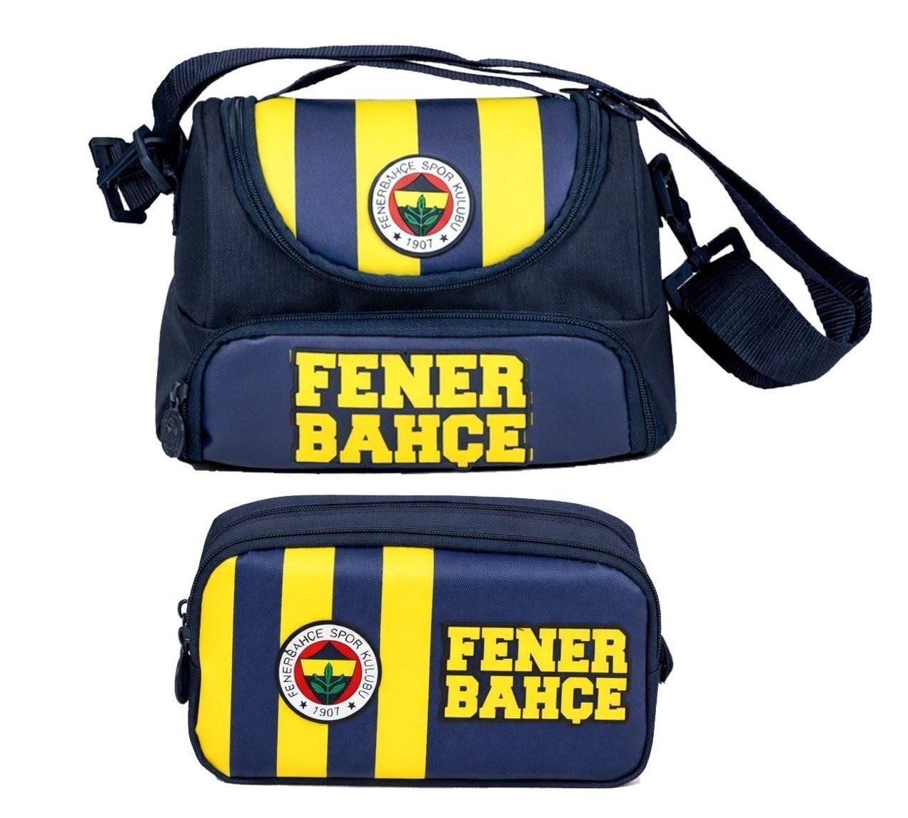 Fenerbahçe Fenerbahçe Yazılı Mavi - Sarı Erkek Çocuk Okul Beslenme Çantası ve Kalemlik Seti - SETFB70015