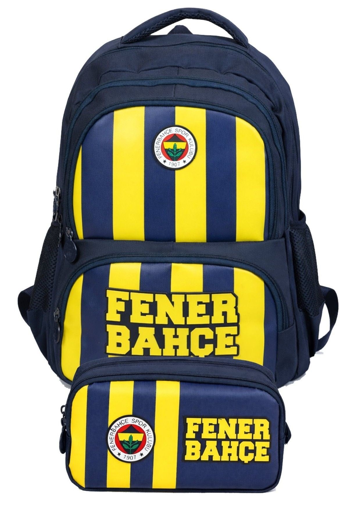 Fenerbahçe İkili Okul Çantası ve Kalemlik Seti Mavi - Sarı (Fenerbahçe Yazılı) Erkek Çocuk - SETFB70013C