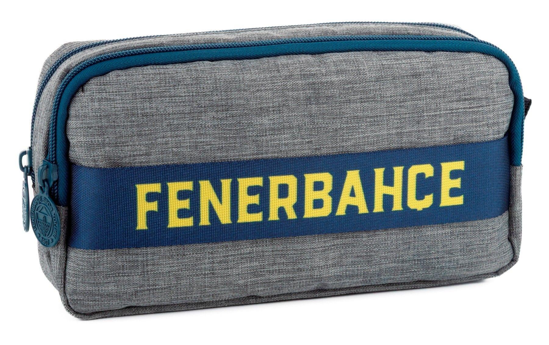 Fenerbahçe Kolon Detaylı Erkek Çocuk İki Bölmeli Kalem Kutusu/Kalemlik - Gri - ME25716