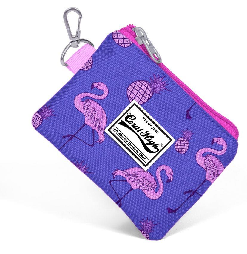 Flamingo Desenli Bozuk Para Çantası - Mor