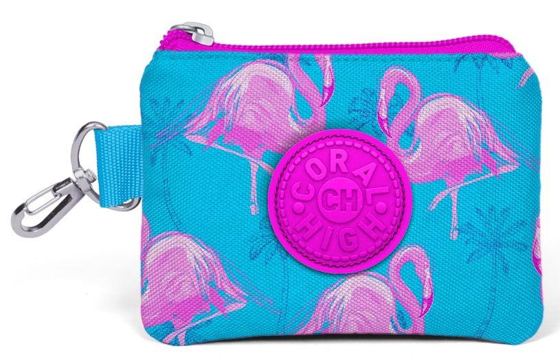 Flamingo Desenli Bozuk Para Çantası - Pembe / Mavi
