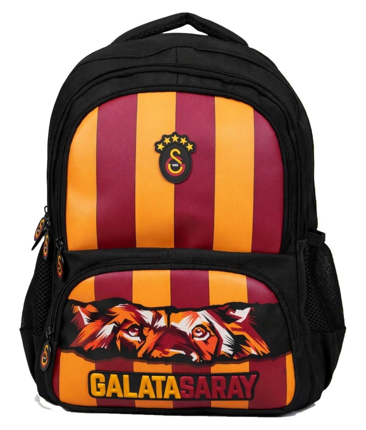 Galatasaray Dört Bölmeli Erkek Çocuk GS Aslan Baskılı Siyah - Kırmızı Okul Sırt Çantası - 26568