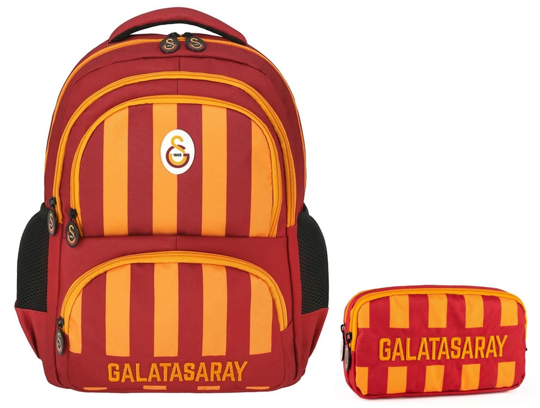 Galatasaray Erkek Çocuk Nakışlı Okul Çantası ve Kalemlik Seti (İkili Set) - 25539