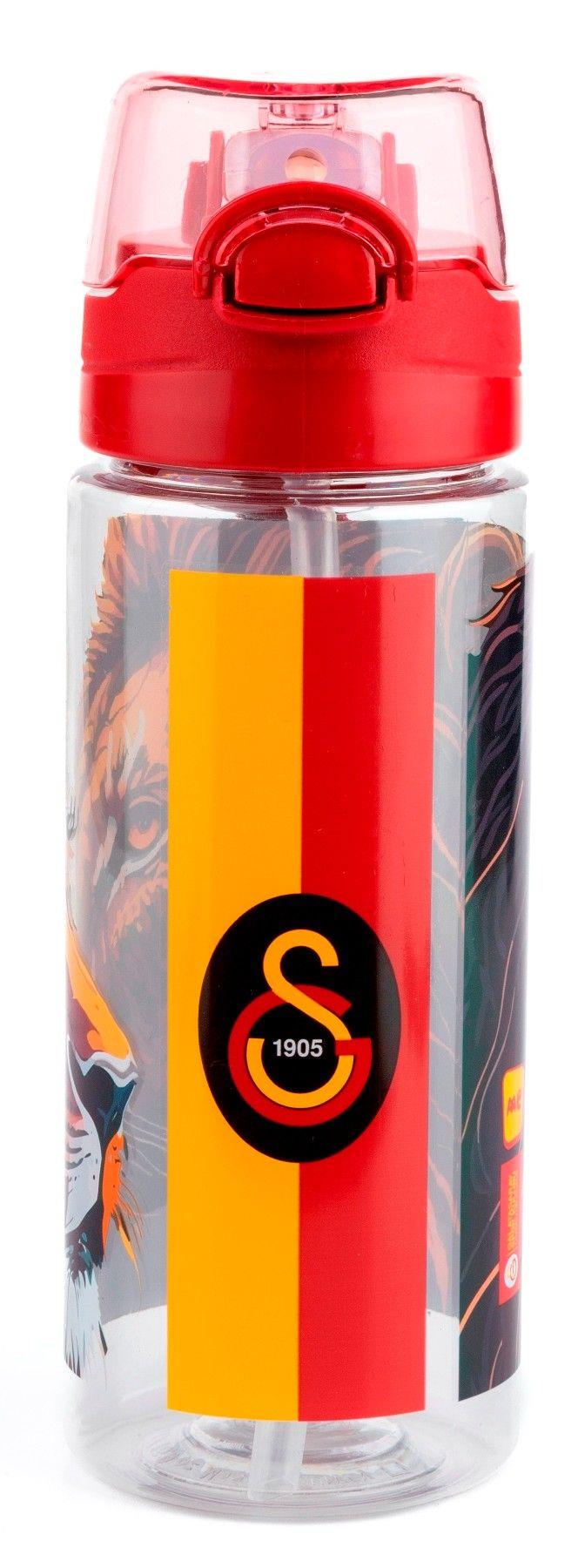 Galatasaray Leon Baskılı 500 ml'lik Okul ve Günlük Matara/Suluk - Pipetli - 25570