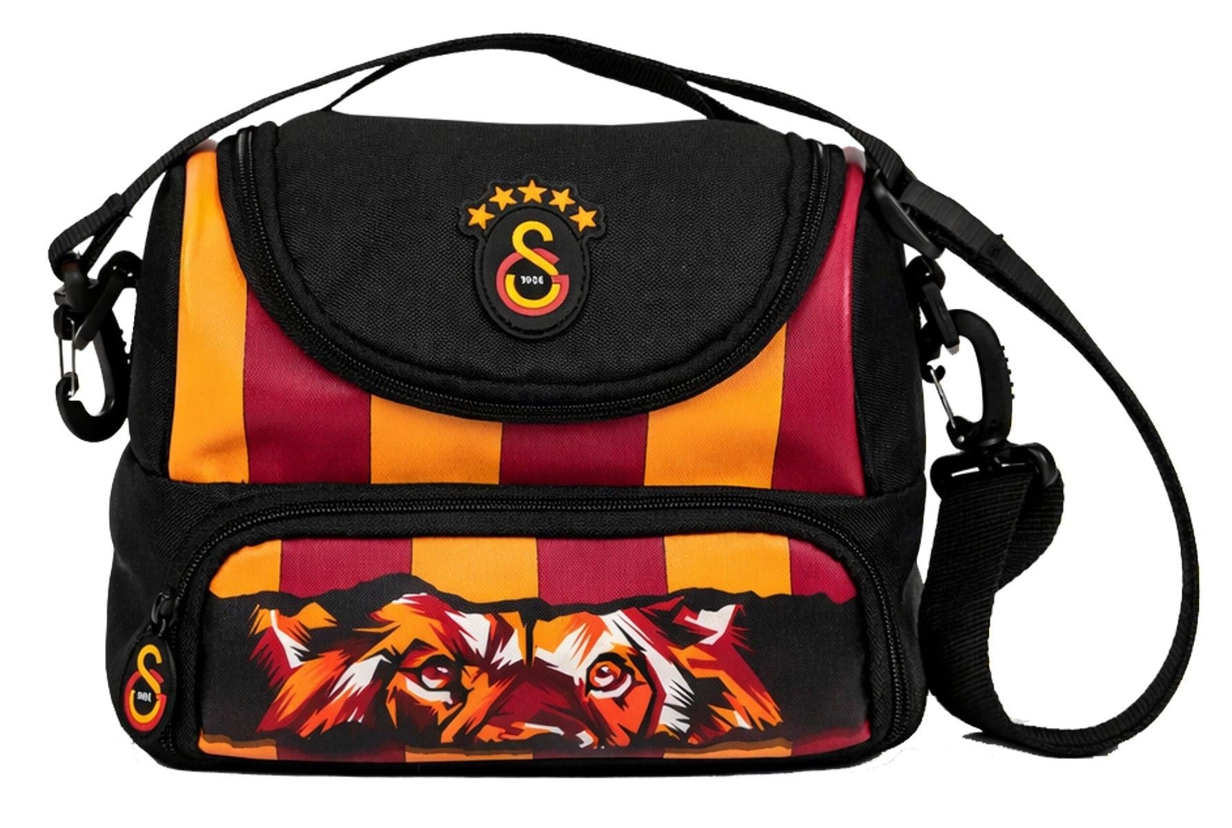 Galatasaray Lisanslı Erkek Çocuk GS Aslan Baskılı (Siyah - Kırmızı) Okul Beslenme Çantası - 26570