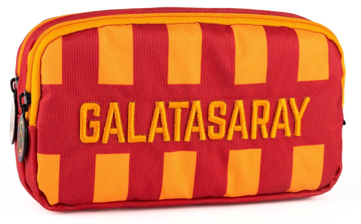 Galatasaray Sarı Kırmızı Nakışlı Okul Kalemliği / Kalem Çantası - Erkek Çocuk - İki Bölmeli - ME25542