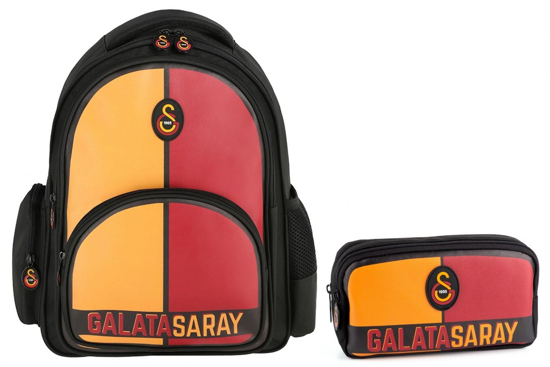 Galatasaray Sarı Kırmızı Okul Sırt Çantası ve Kalem Çantası Seti - SETME25552C