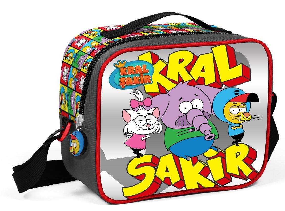 Gri - Kral Şakir ve Arkadaşları Okul Beslenme Çantası - Termos Özellikli