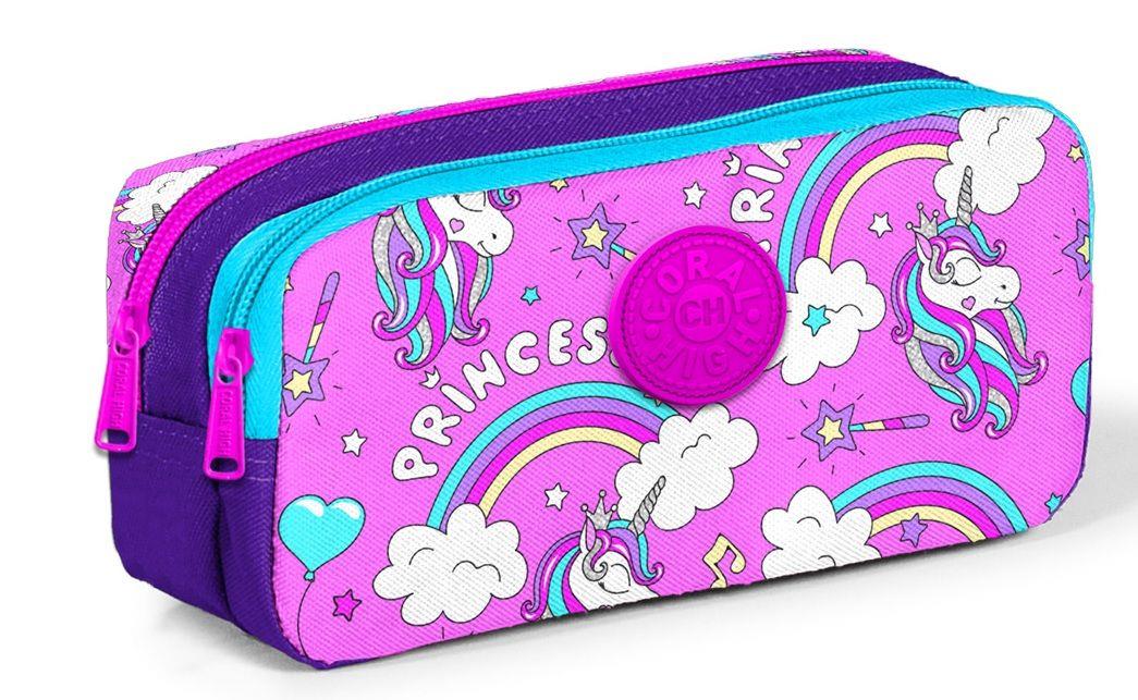 İki Bölmeli Pembe Unicorn Baskılı Kalemlik - Kız Çocuk