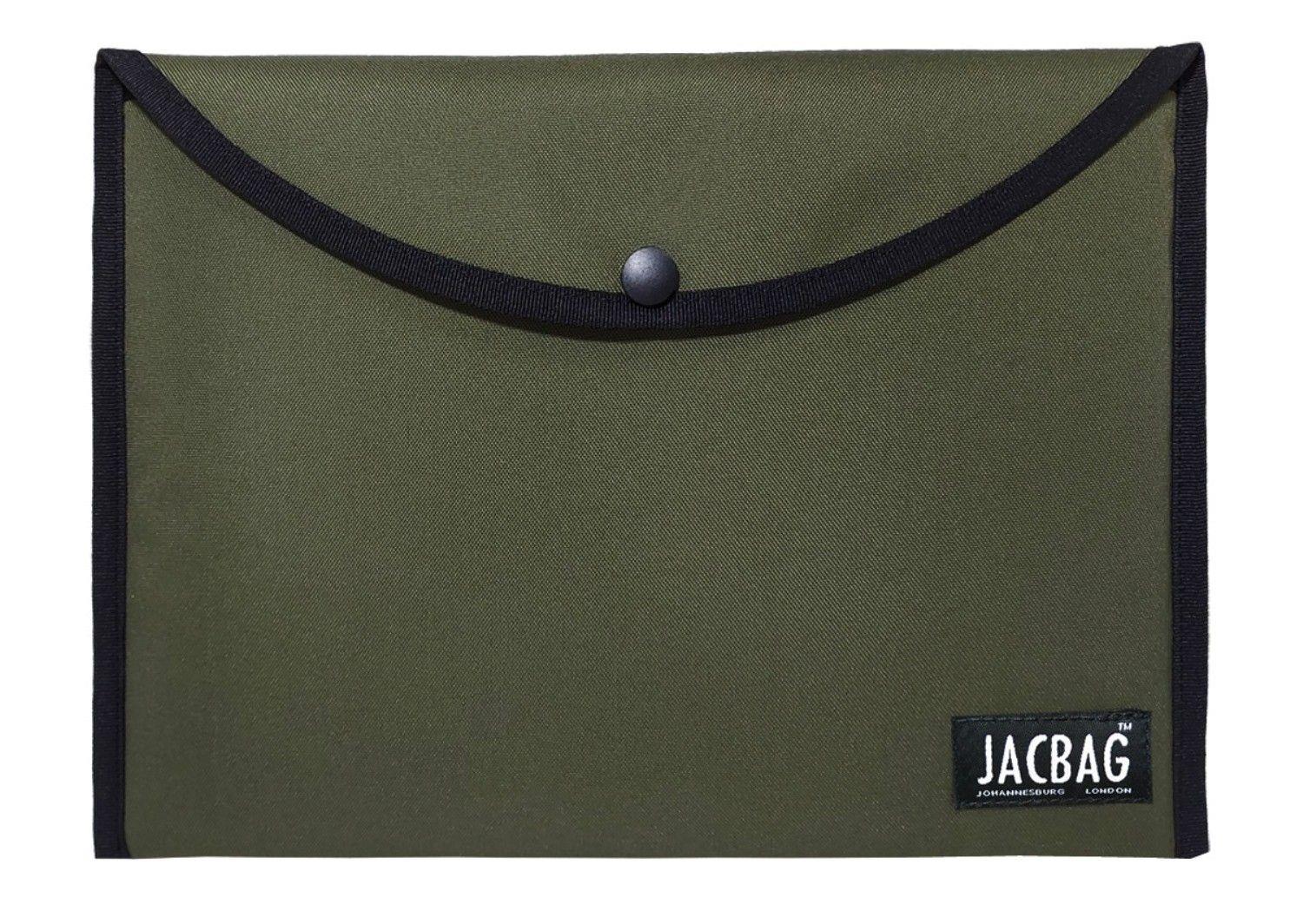 Jacbag Haki Yeşil Erkek A4 Çıtçıtlı Dosya Defter Tablet ve Evrak Çantası