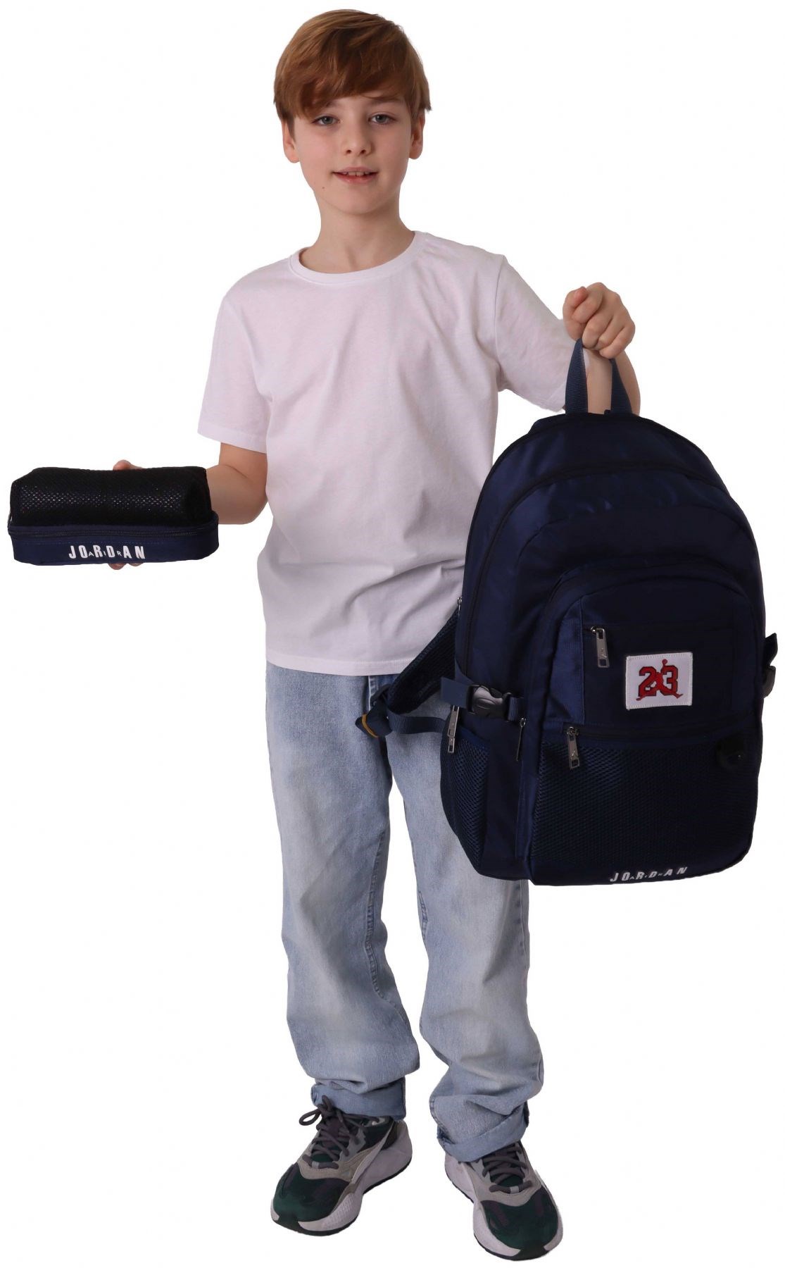 Jordan Air Houston Navy Blue Lacivert İkili Sırt Çantası ve Kalemlik Seti - Erkek Çocuk - SETJA-Q3178C