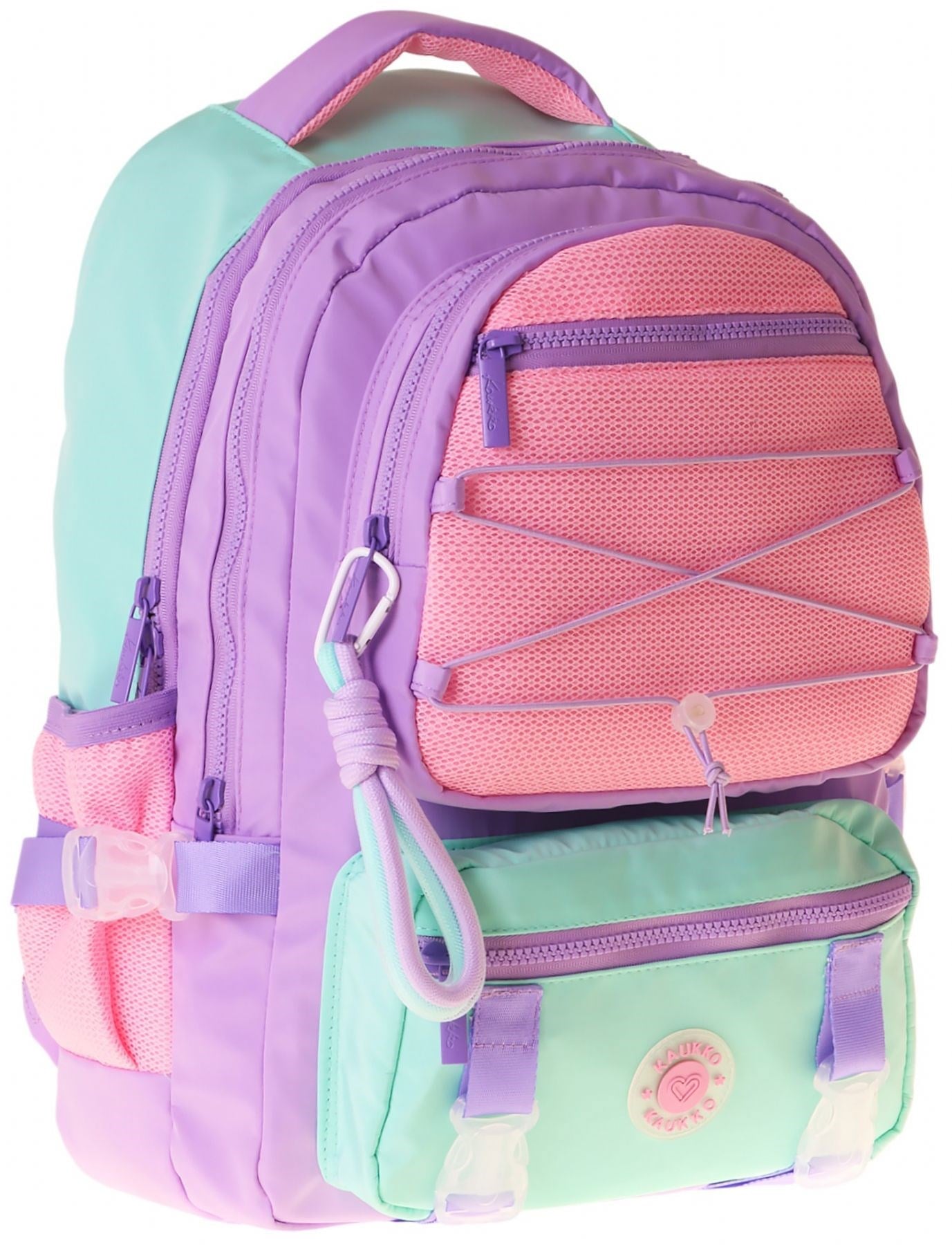 Kaukko Beş Gözlü Mesh Lilac Kız Çocuk Lila - Pembe Okul ve Günlük Sırt Çantası - K1849