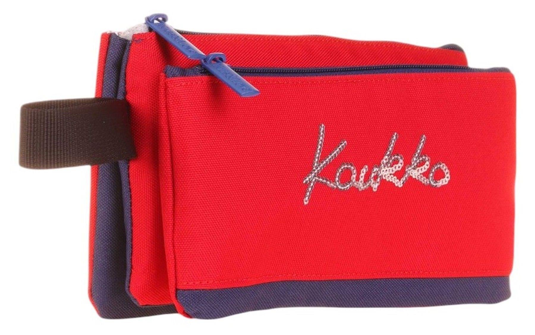 Kaukko İki Bölmeli Kırmızı Love Baskılı Kız Çocuk Akordion Kalem Çantası - K2674