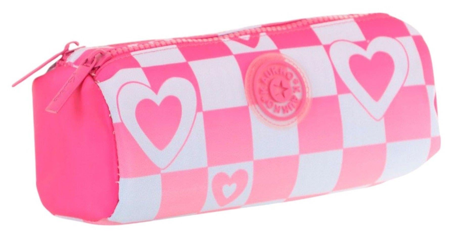 Kaukko İki Bölmeli Kız Çocuk Okul Kalem Çantası - Pembe Mavi - K2699